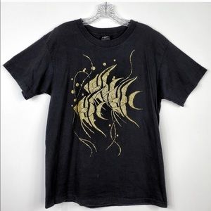 Vintage Angel Fish Gold Glitter Black Graphic Tee